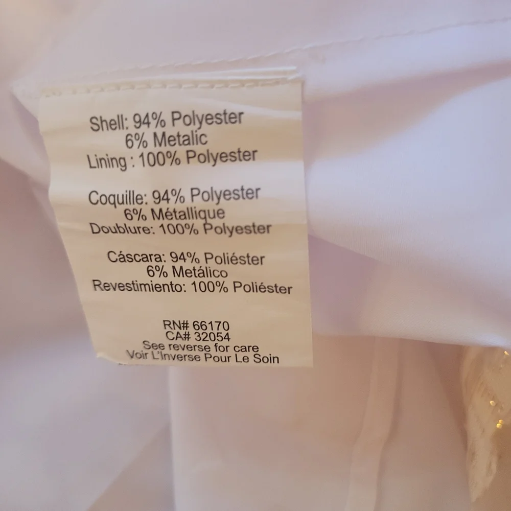 Anthropologie Burnout Shimmer Maxi Skirt, White & Gold, Side Zipper, NWT, Small - Picture 15 of 16